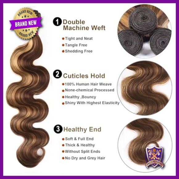 Body Wave Human Hair Extensions with 4x4 Lace Closure, 20 Inches main image 6